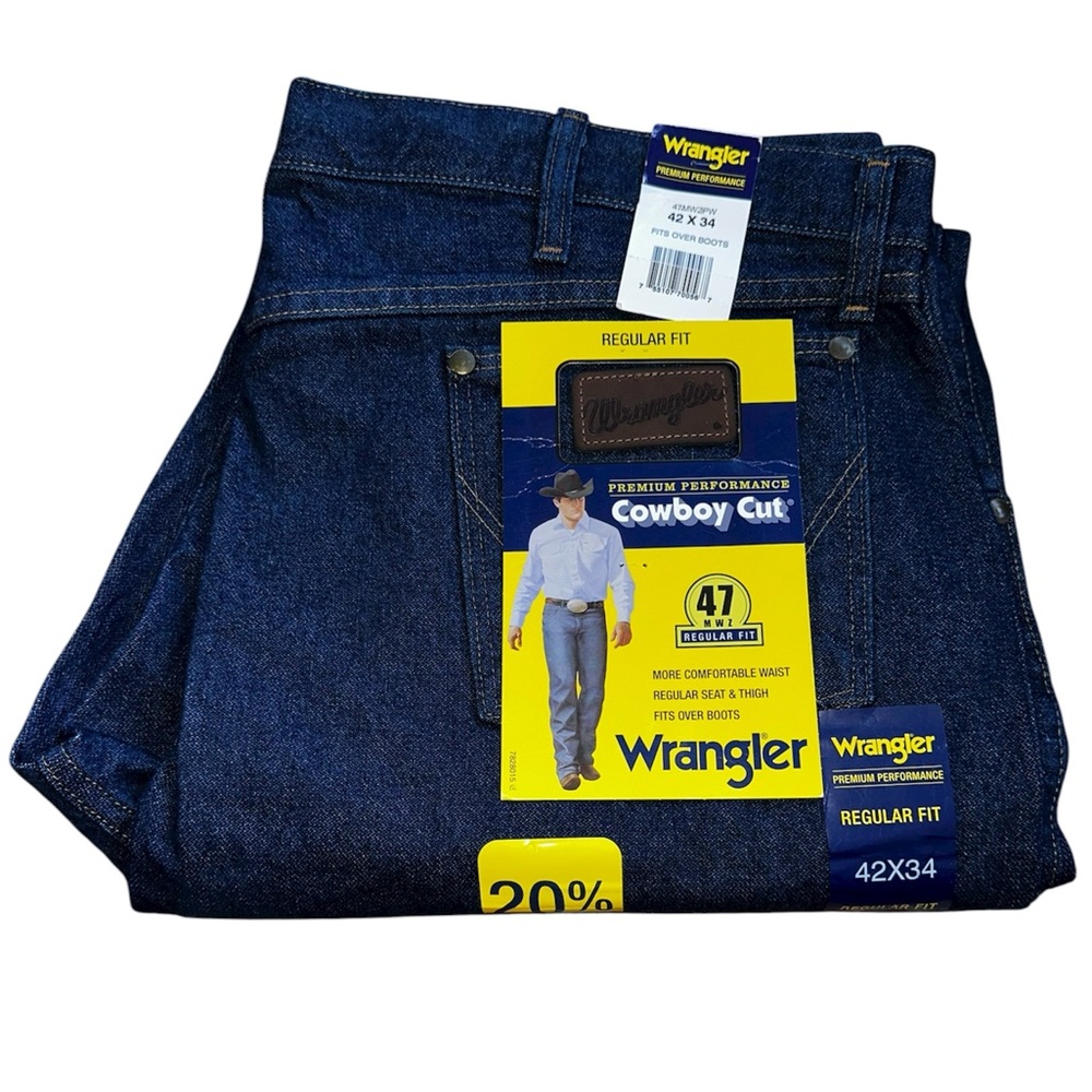 Vintage Wrangler Cowboy Cut Regular Fit Jeans 47MWZ 42x34 NWT